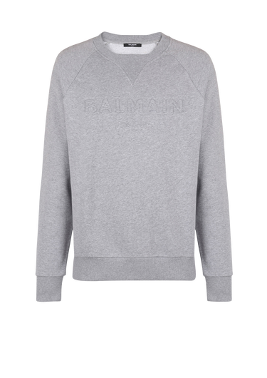 Sweatshirt aus Baumwolle mit geprägtem Balmain-Logo