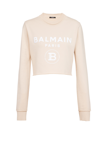 Exklusiv - Cropped-Sweatshirt mit Balmain Logo-Print