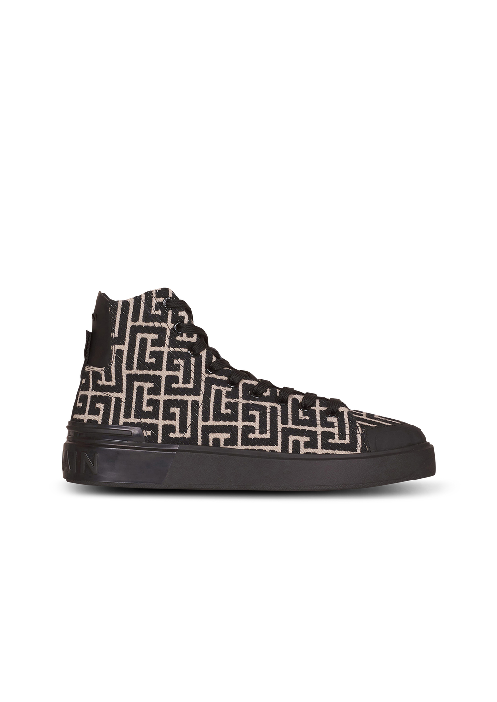 B-Court High-Top-Sneakers mit Monogramm-Jacquardmuster, schwarz, hi-res