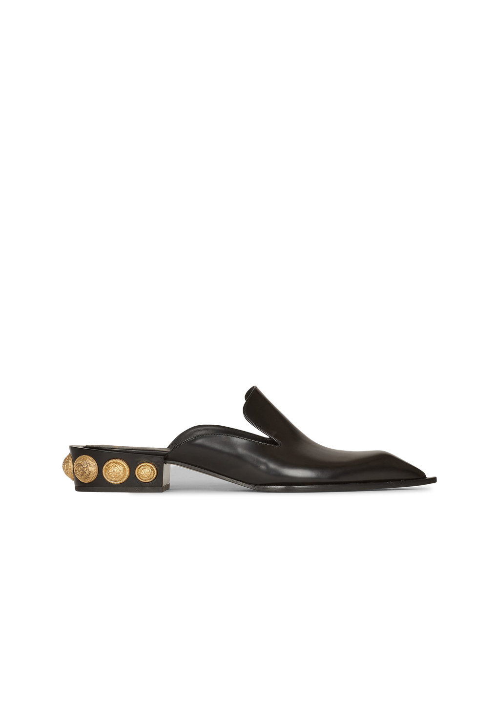 Coin Loafers im Mule-Stil aus Glanzleder, schwarz, hi-res