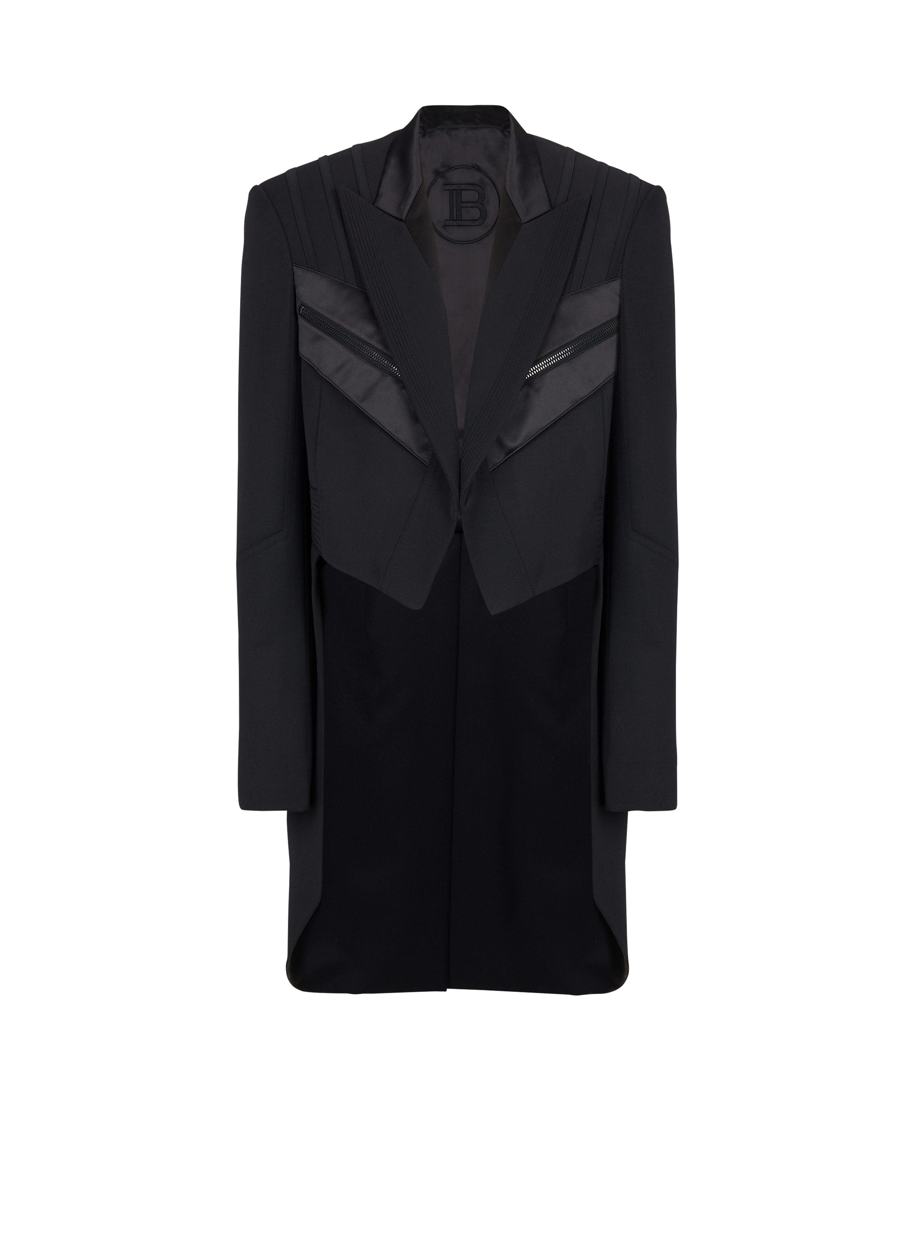 Blazer with satin tailcoat, black