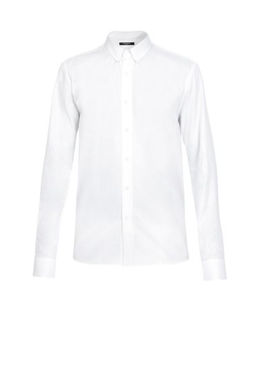Figurbetonendes weißes Hemd aus Baumwolle