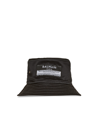 Bucket Hat aus Satin mit Balmain-Logo