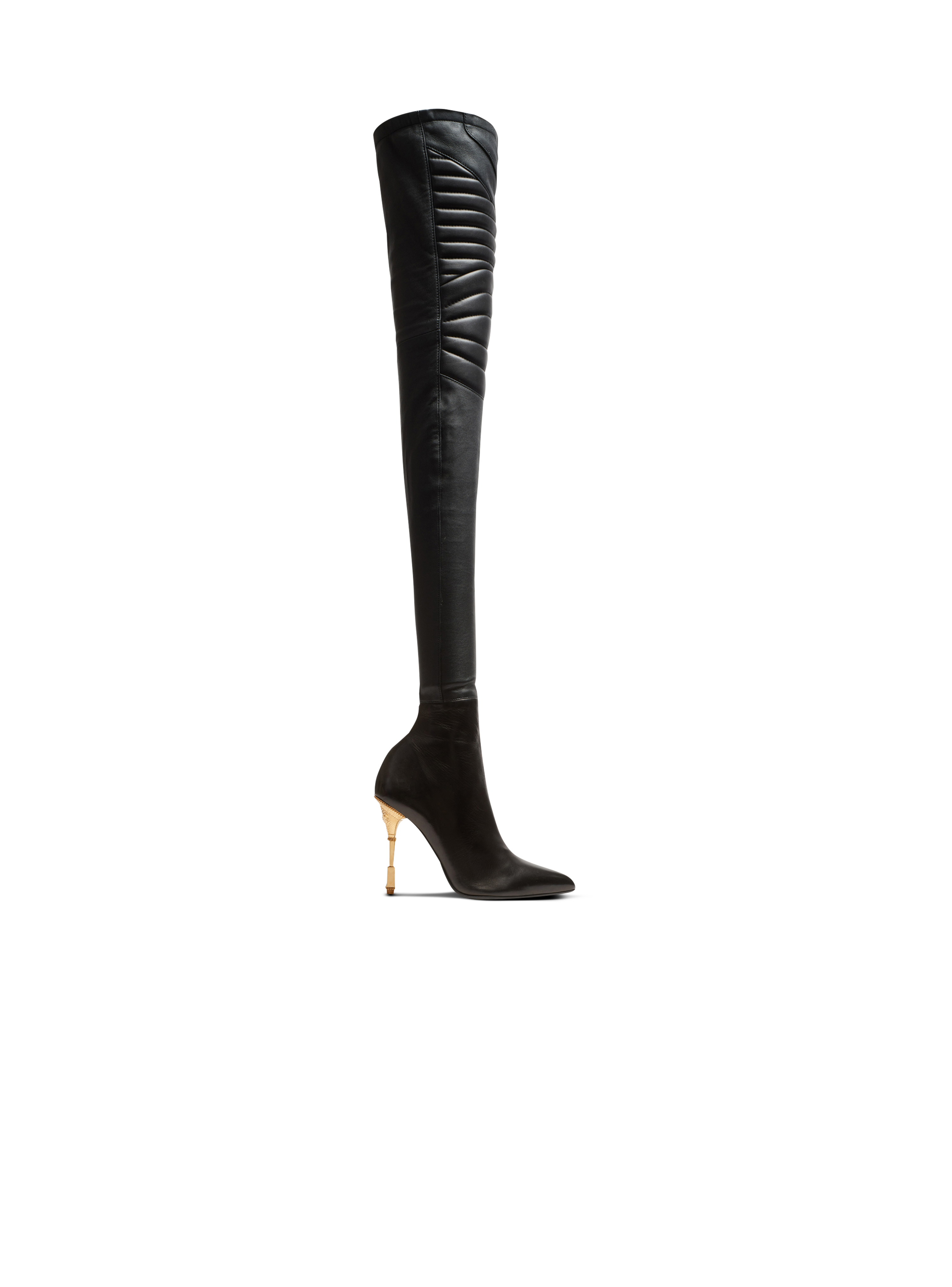 Overknee-Stiefel Moneta aus Leder, schwarz