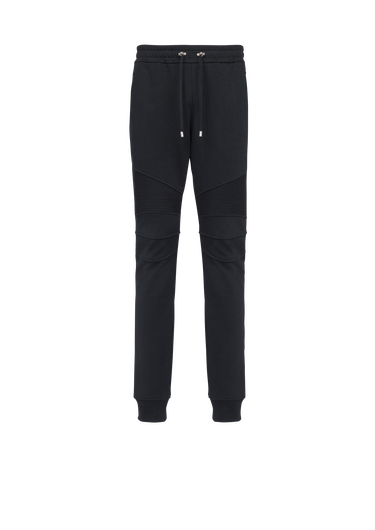 Sweatpants aus Baumwolle mit geflocktem „Balmain Paris“-Logo
