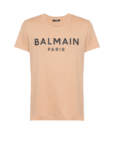 T-Shirt aus Bio-Baumwolle mit schwarzem „Balmain Paris”-Logo-Print