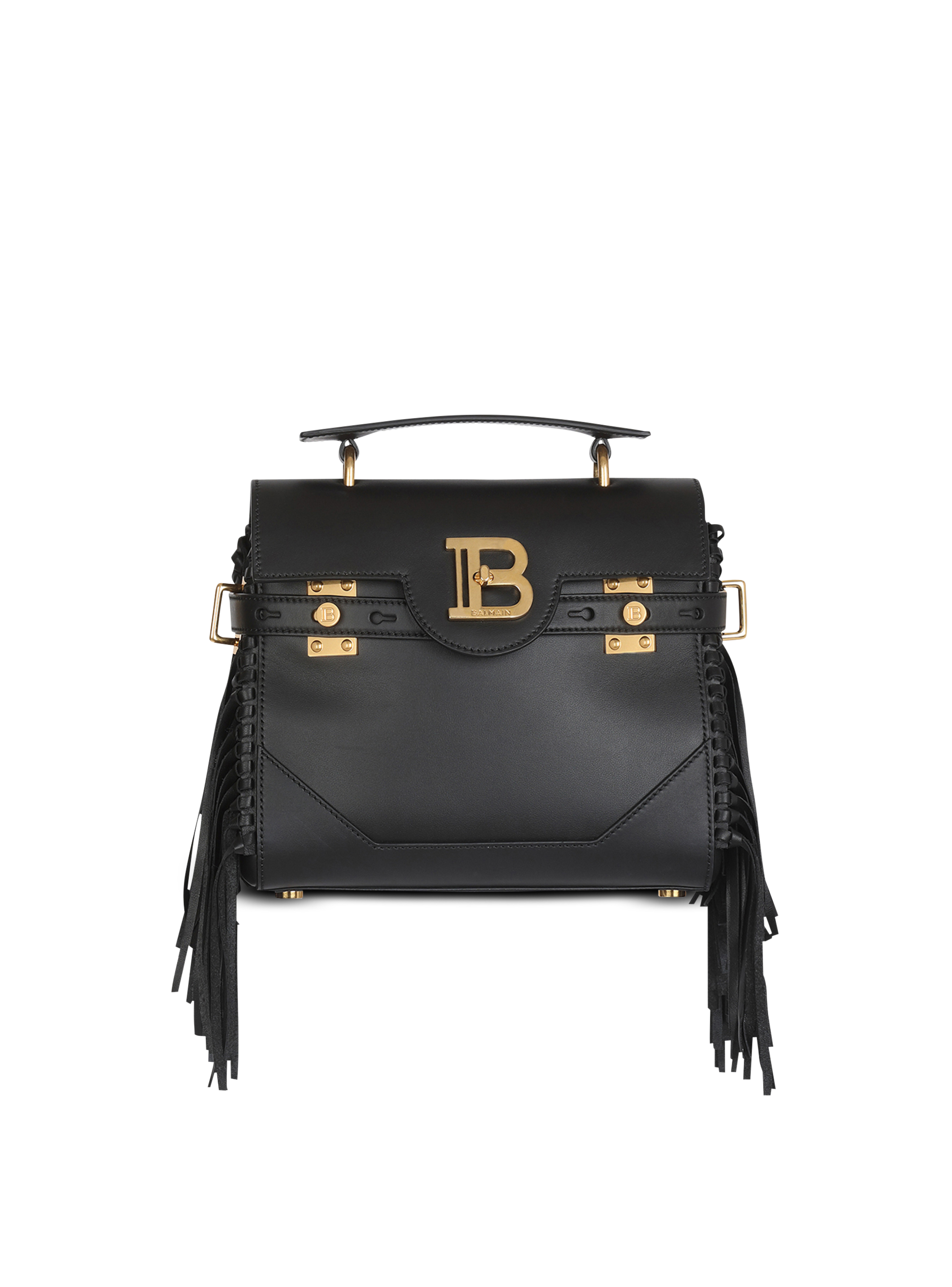 B-Buzz 23 Bag aus Glattleder mit Fransen, schwarz