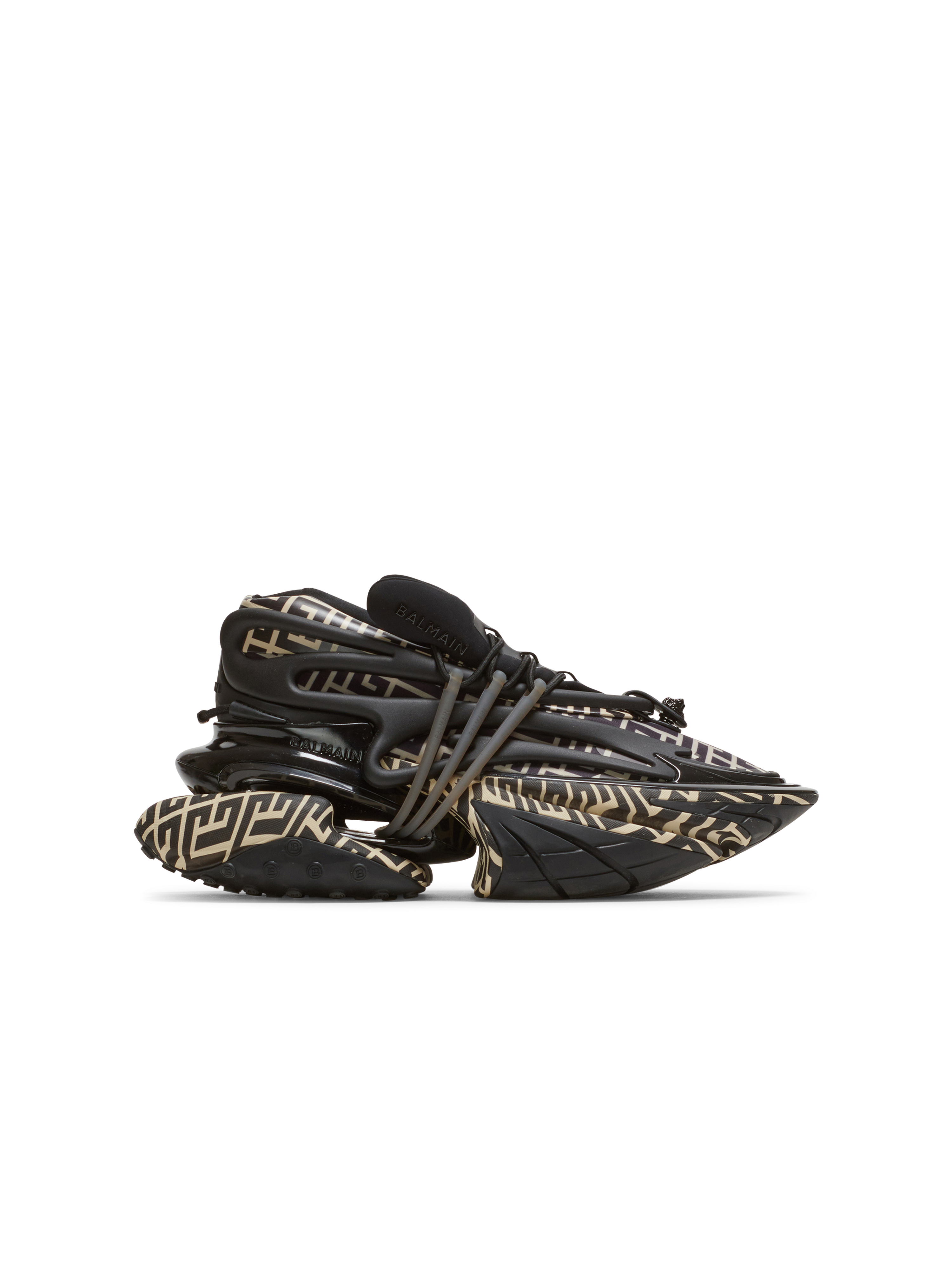 Unicorn Low-Top-Sneakers aus Neopren und Leder, schwarz