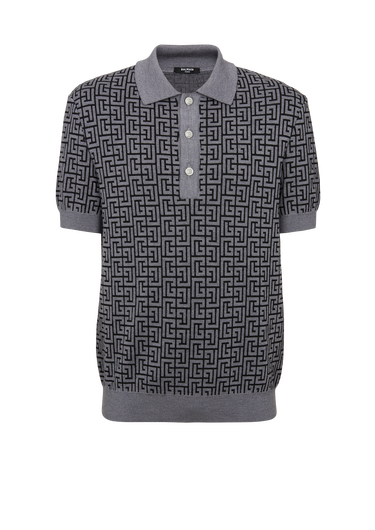 Poloshirt aus Wolle mit Monogramm von Balmain