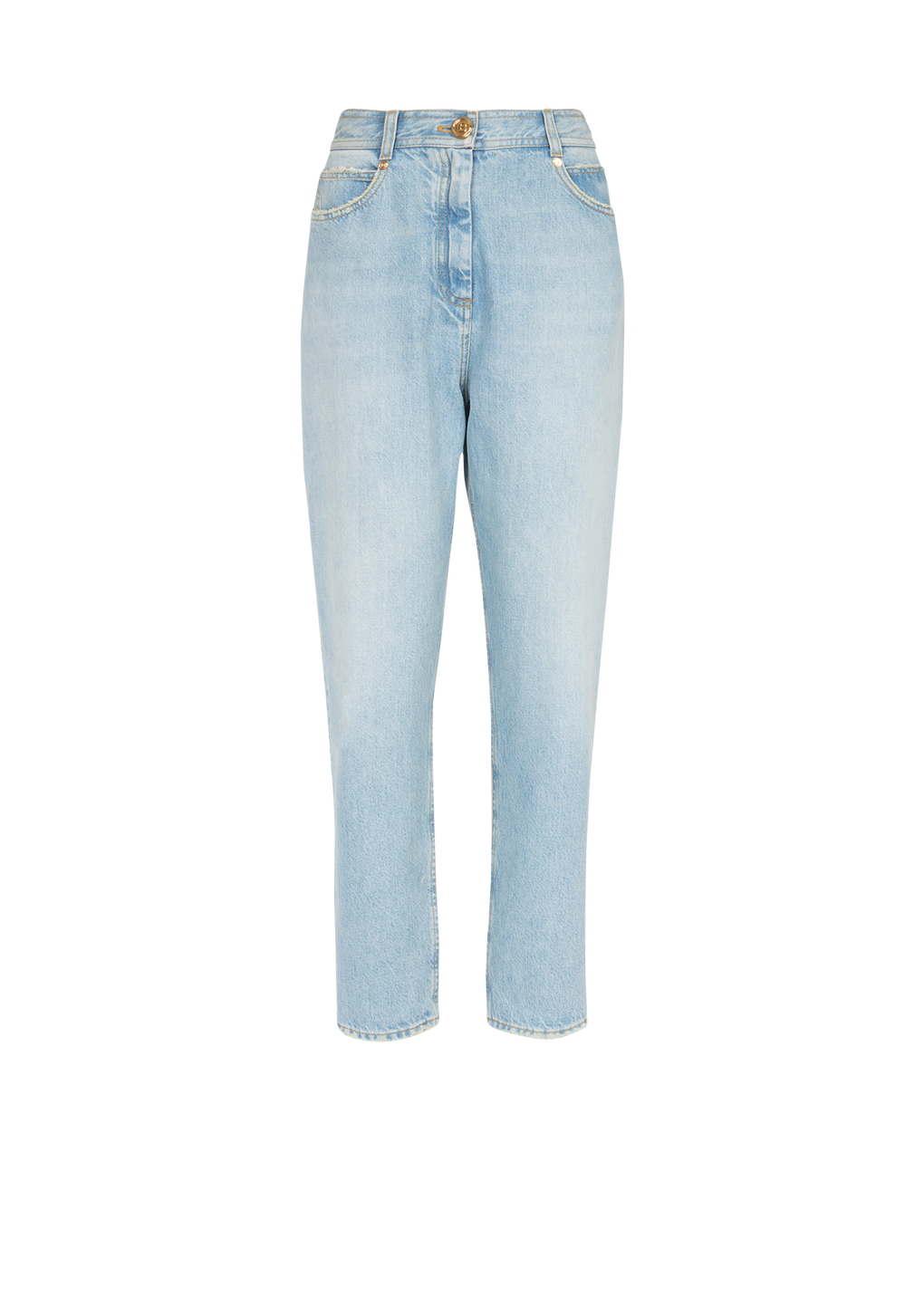 Boyfriend-Jeans mit Bleach-Effekt im Öko-Design, blau, hi-res