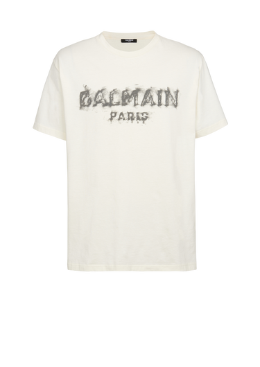 T-Shirt aus Baumwolle mit Logo-Print von Balmain Paris