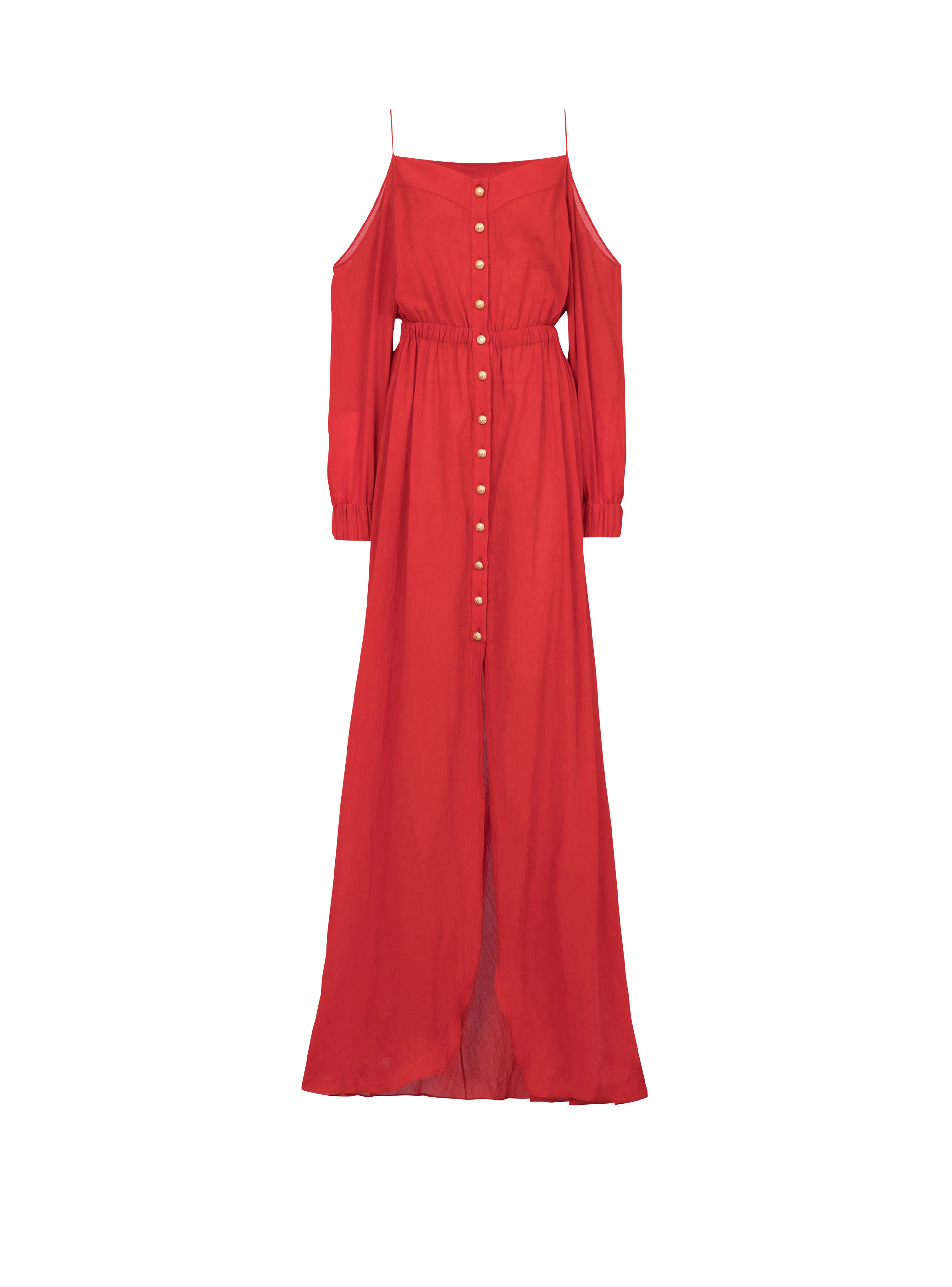 HIGH SUMMER CAPSULE - Long cotton dress, red
