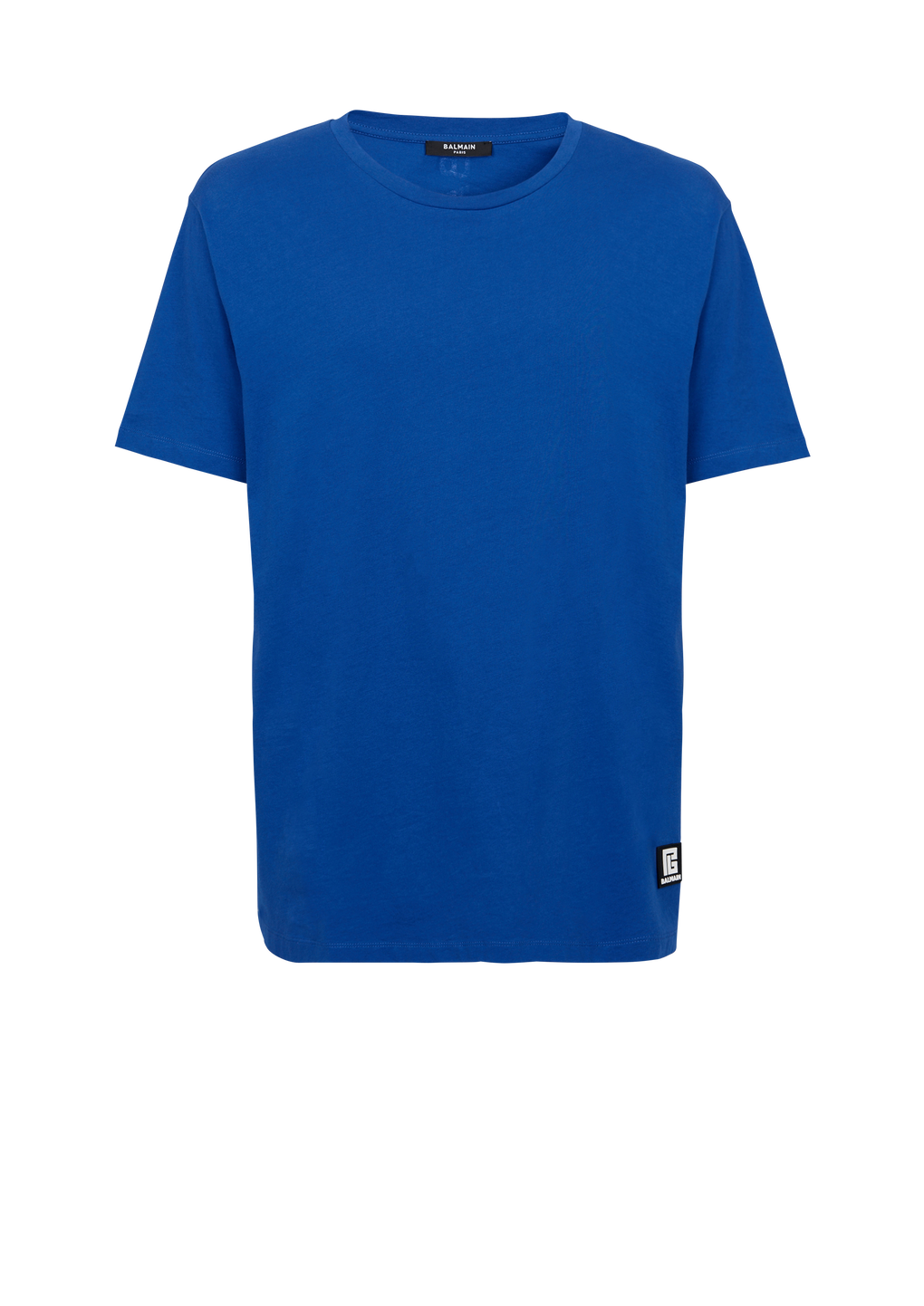 Oversize-T-Shirt aus Baumwolle mit Balmain Logo-Print, marineblau, hi-res