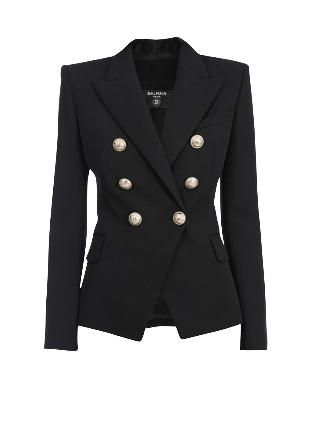 Jacke mit zweireihiger Knopfleiste, schwarz, hi-res