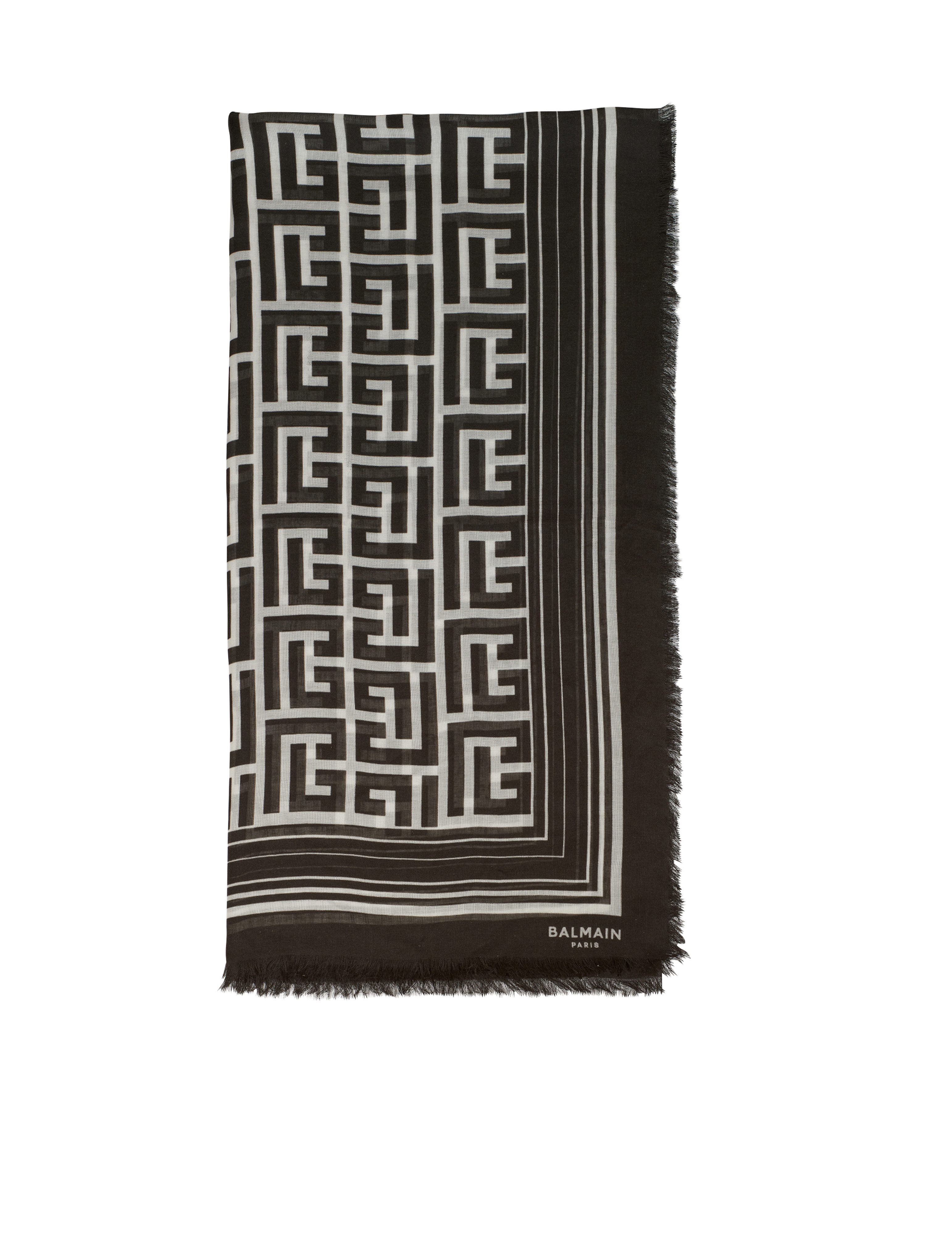 Balmain Monogramm-Schal, schwarz