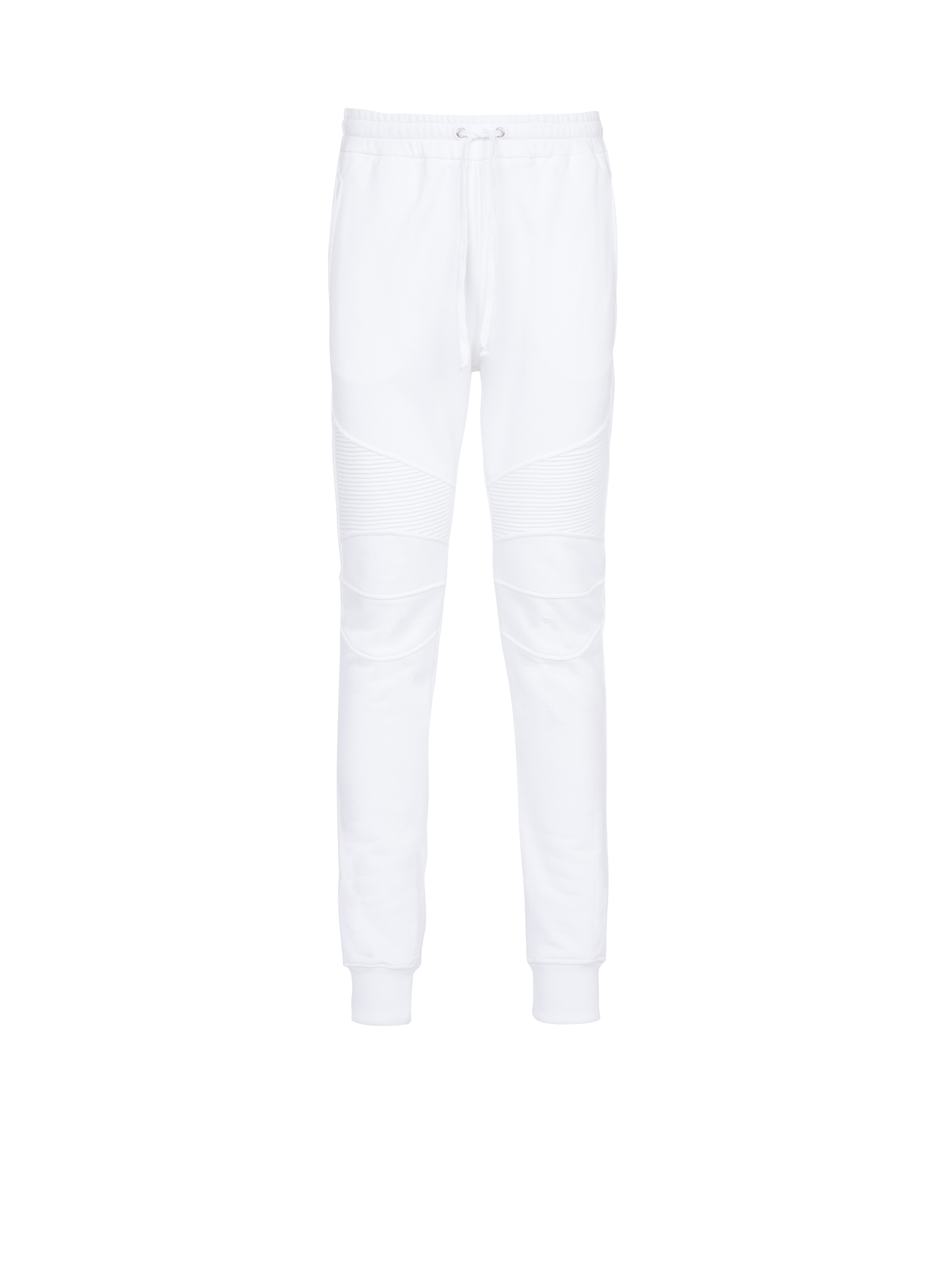 Cotton sweatpants with Balmain Paris logo, white