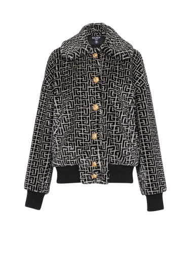 Jacke aus Wolle mit Monogramm-Muster