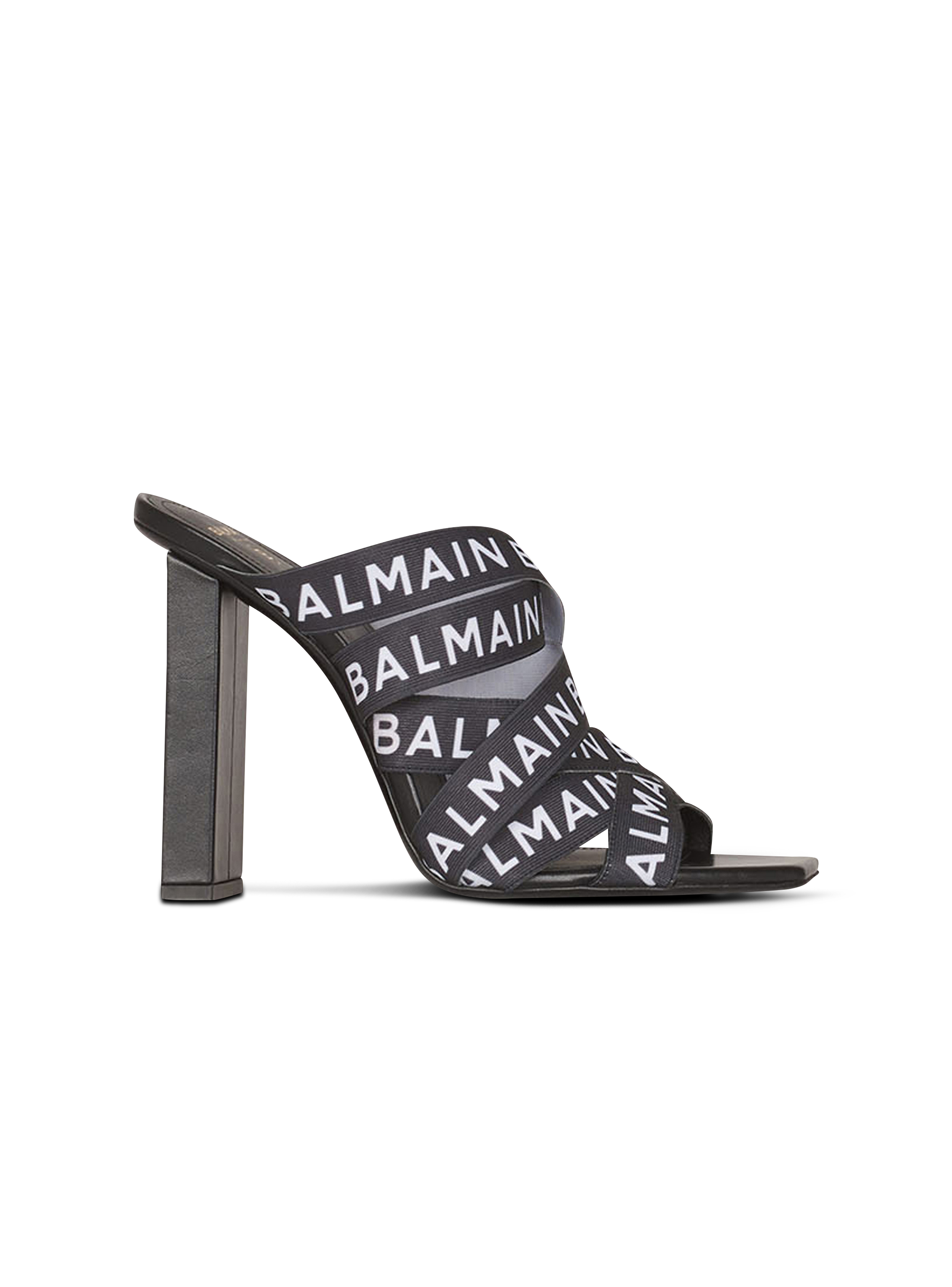 Sandalen Union mit Balmain-Logo, schwarz