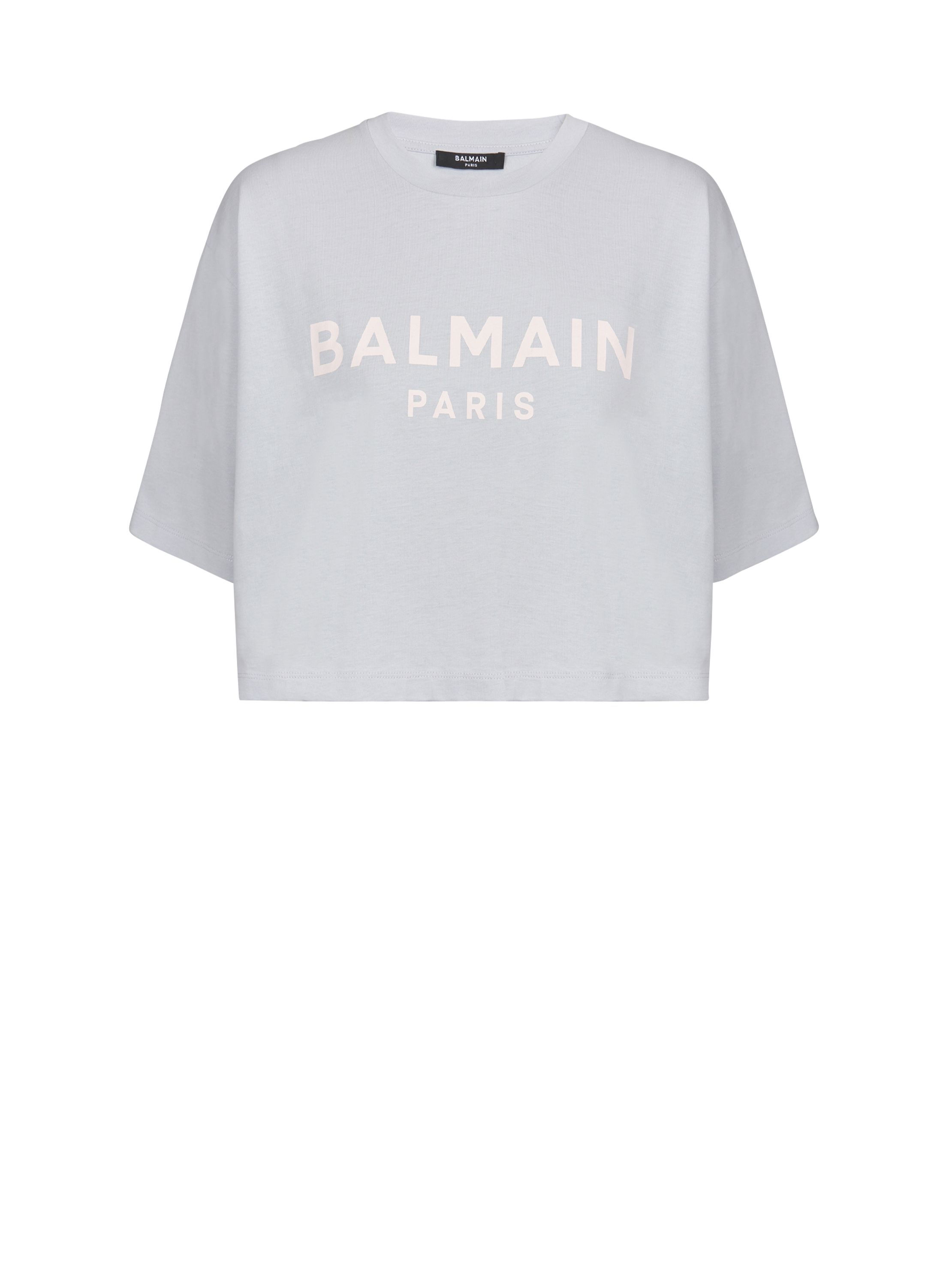 Balmain Baumwolle T-Shirt aus Baumwoll-Jersey in Blau Damen Oberteile Balmain Oberteile 