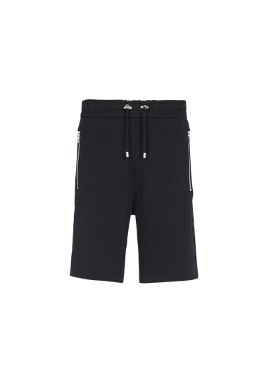 Shorts aus Baumwolle mit geprägtem schwarzem Balmain Paris-Logo