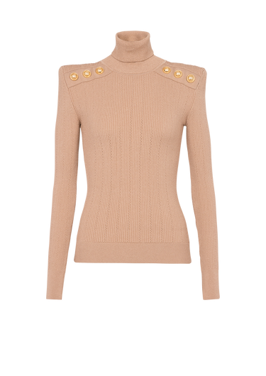 Eco-designed sweater with gold-tone buttons