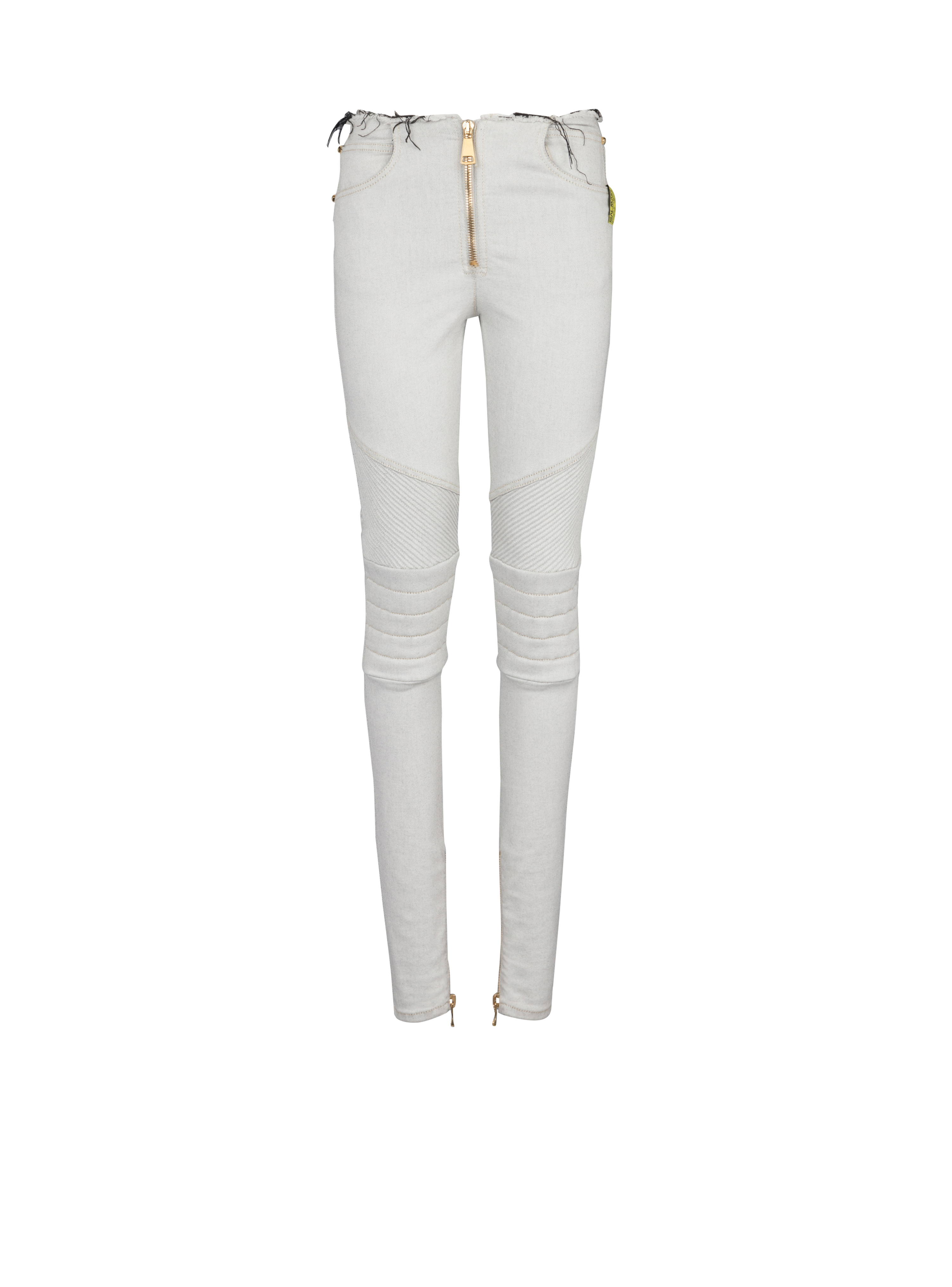 Strukturierte Slim Fit-Jeans aus Baumwolle, grau