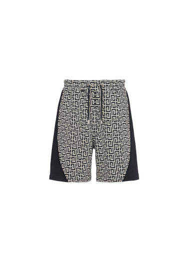 Shorts aus Baumwolle mit Balmain-Monogramm und Klettverschluss-Logo