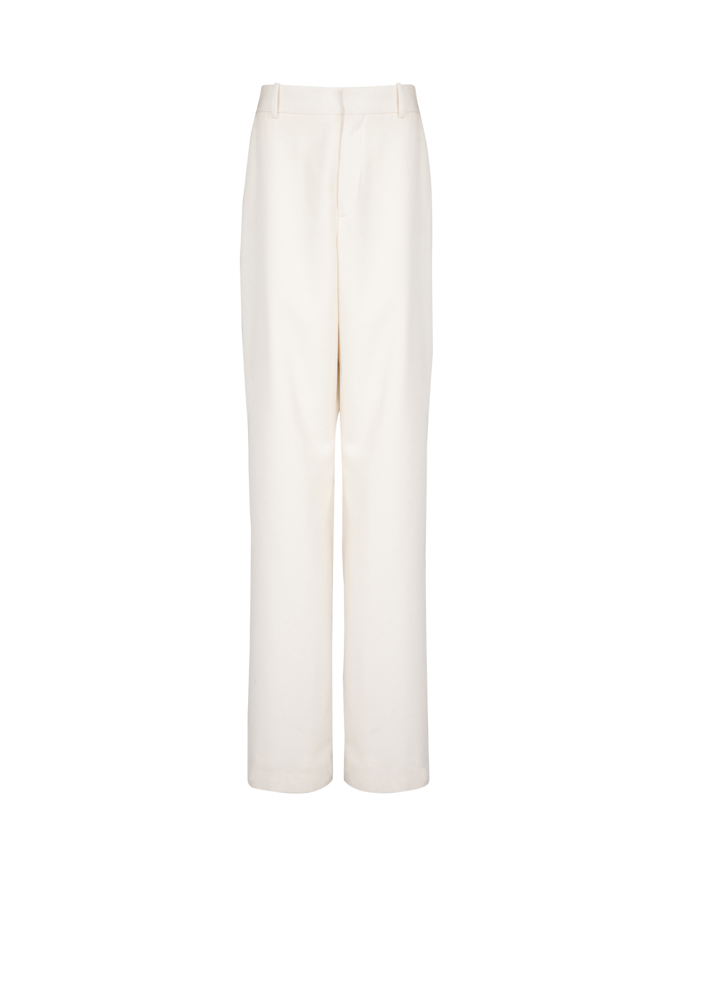 Wool wide-leg trousers, white, hi-res