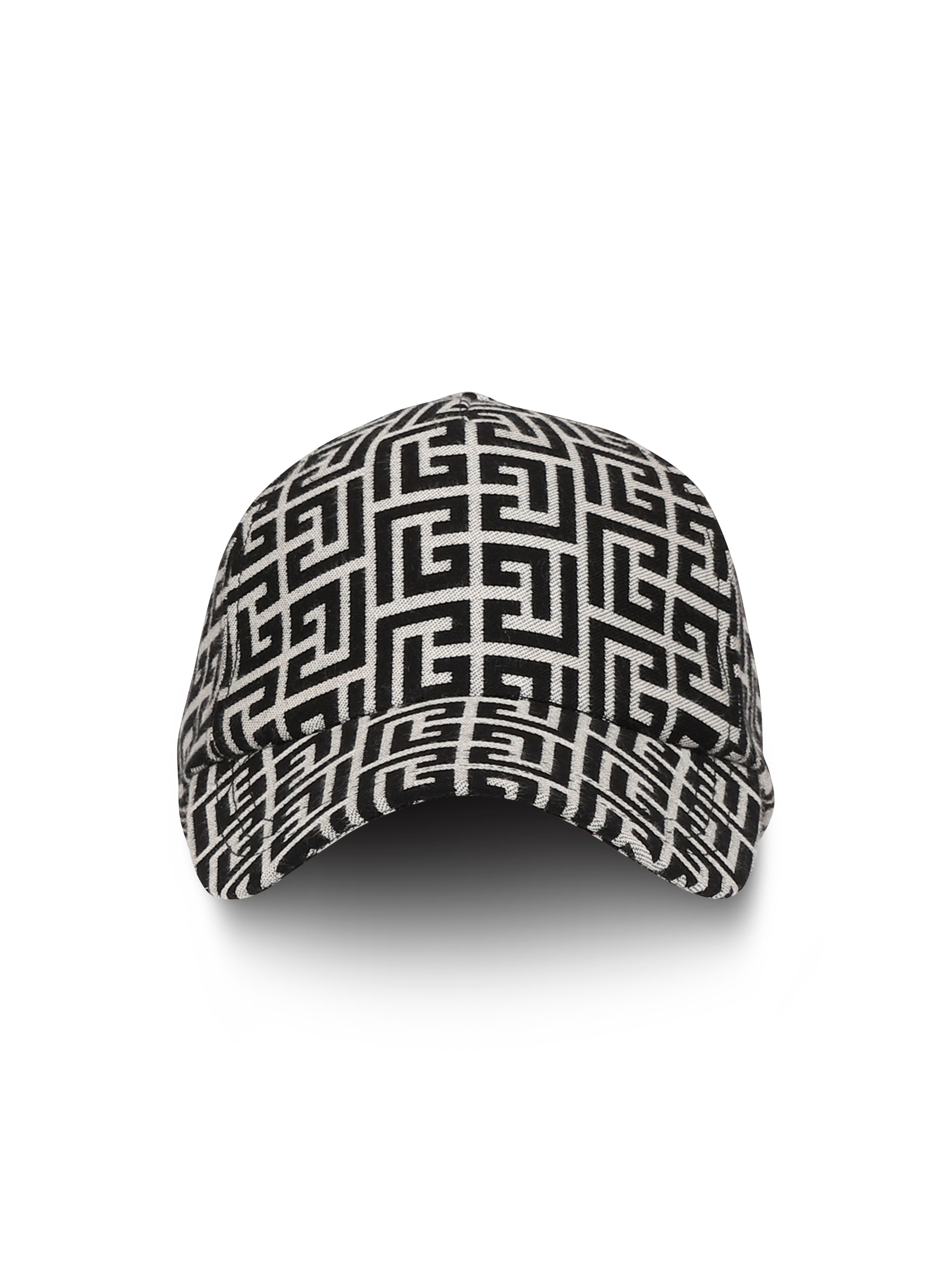 Cotton cap with Balmain monogram, black