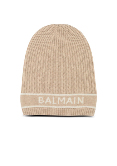 Mütze aus Wolle mit Balmain-Logo in Weiß