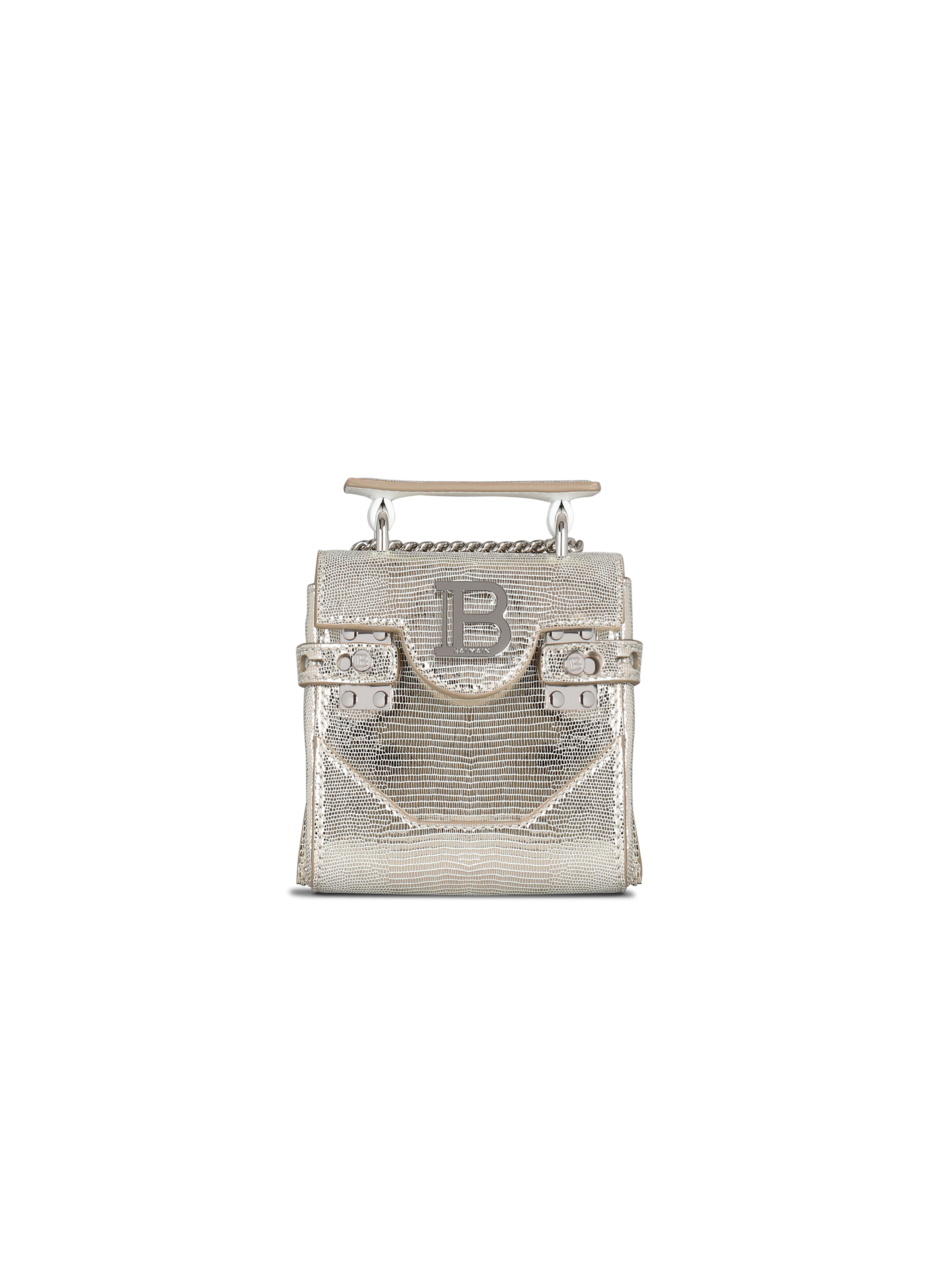 B-Buzz Mini-Tasche aus Leder, silbern