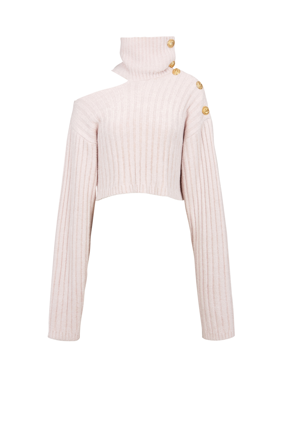 Cropped-Sweatshirt aus Samt, rosa, hi-res