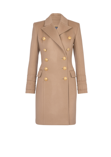 Langer Mantel aus Wolle mit Doppelknopfleiste