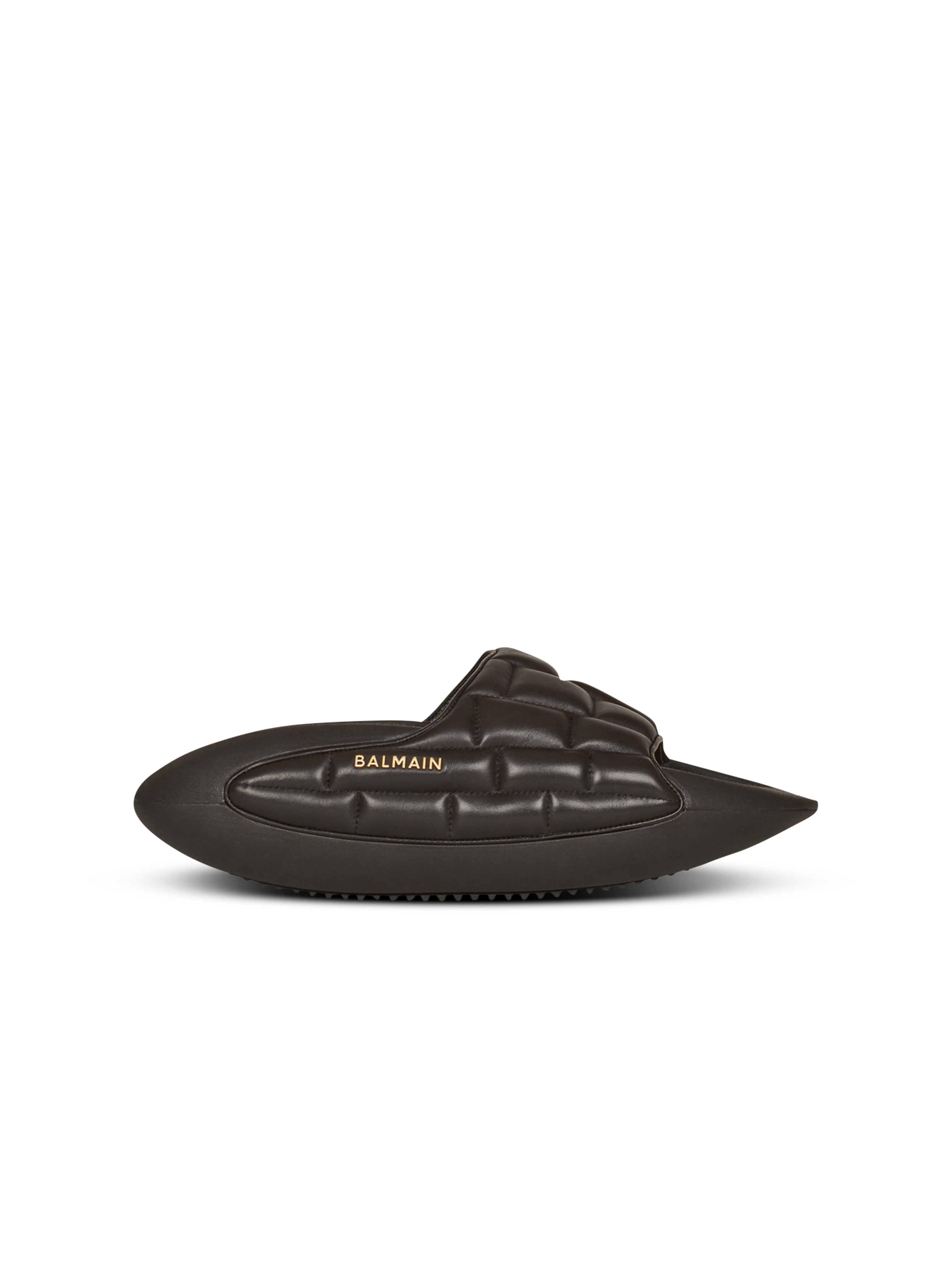 Mules „B-IT“ aus Leder mit Steppung, schwarz