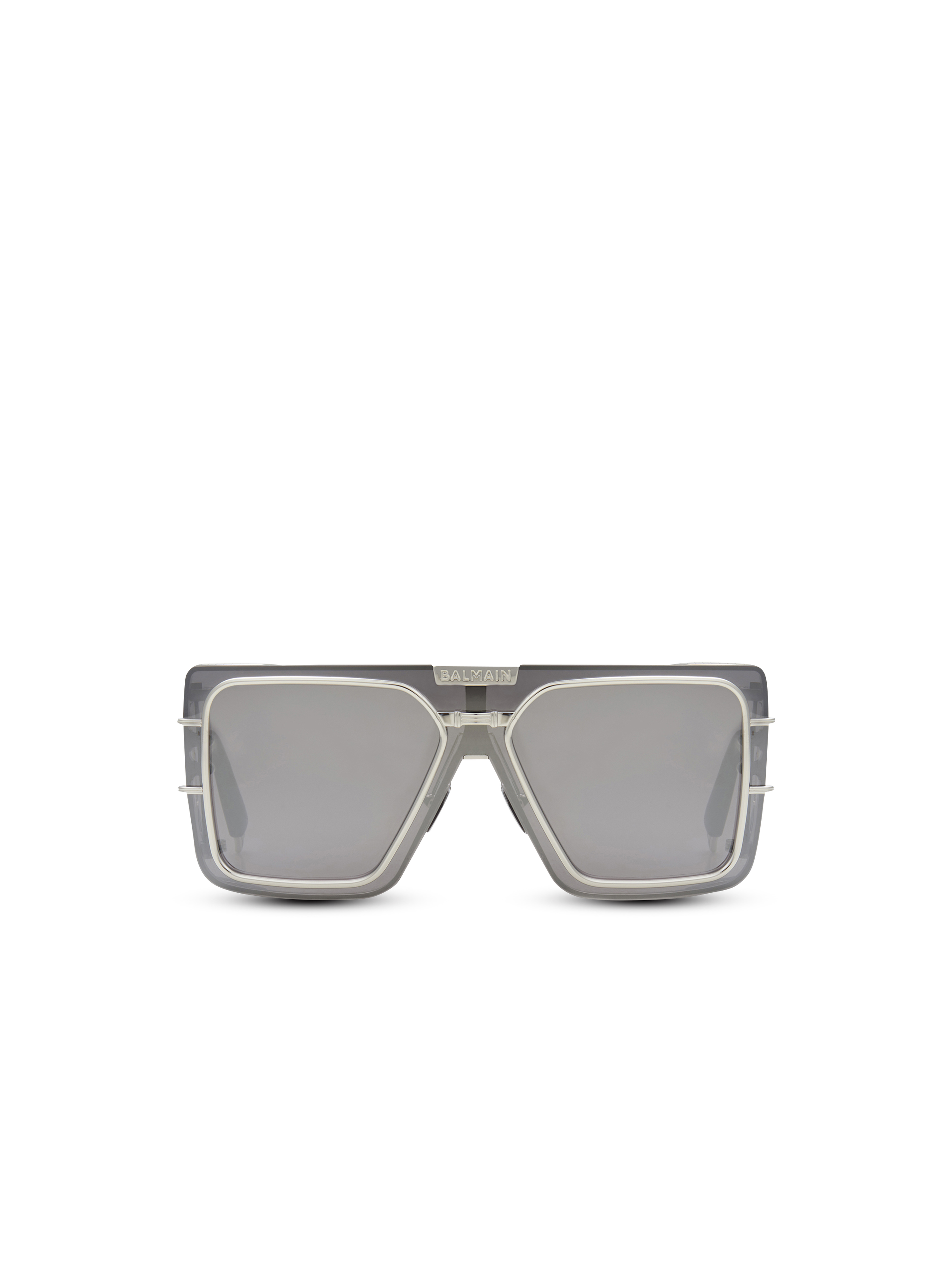 Shield-Sonnenbrille „Wonder Boy” aus Titan, grau