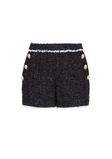 Shorts aus Tweed mit hohem Bund