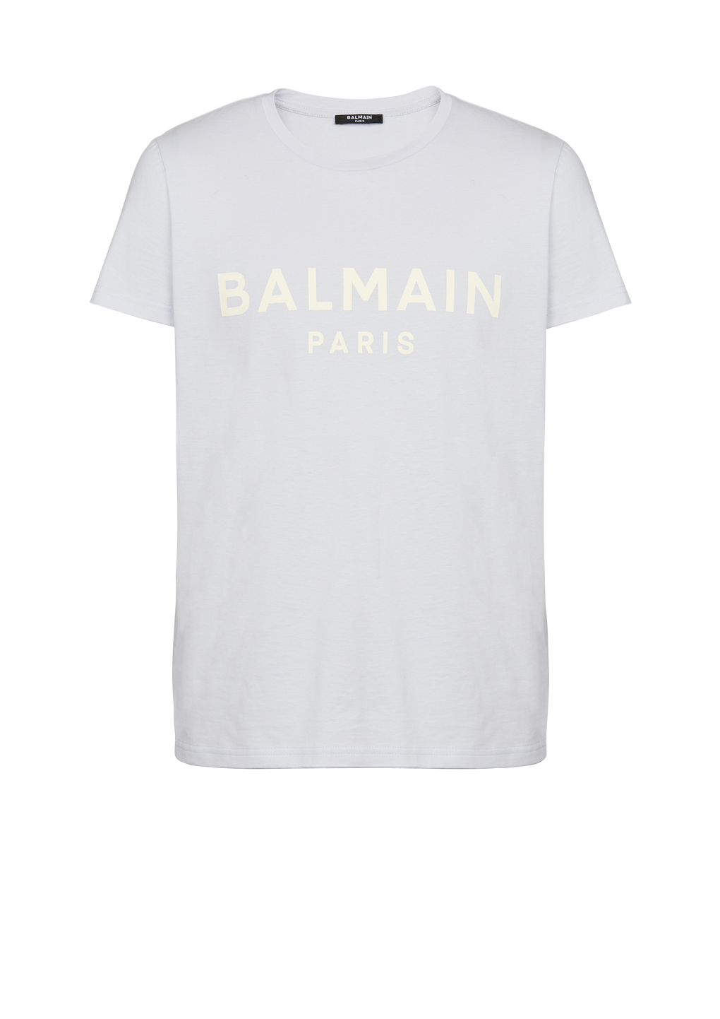 T-Shirt aus Baumwolle mit Logo-Print von Balmain Paris, blau, hi-res
