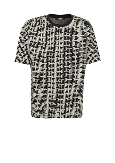 Oversize-T-Shirt aus Baumwolle mit Balmain-Monogramm-Print