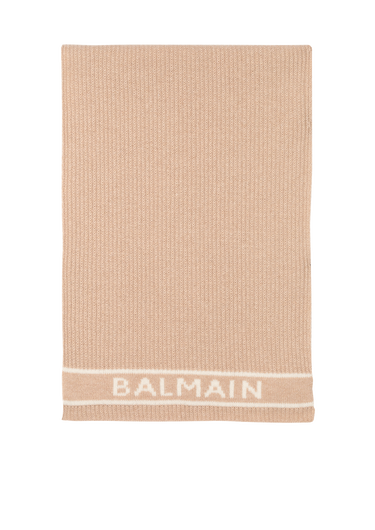 Schal aus Wolle mit Balmain-Logo in Weiß