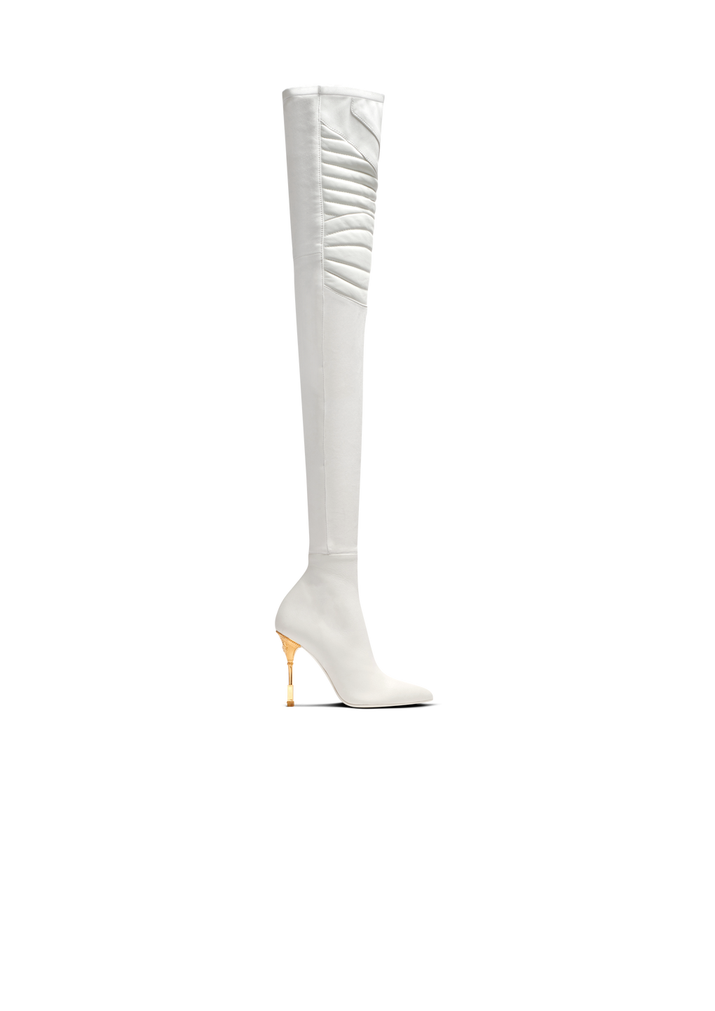 Overknee-Stiefel Moneta aus Leder, WeiB, hi-res