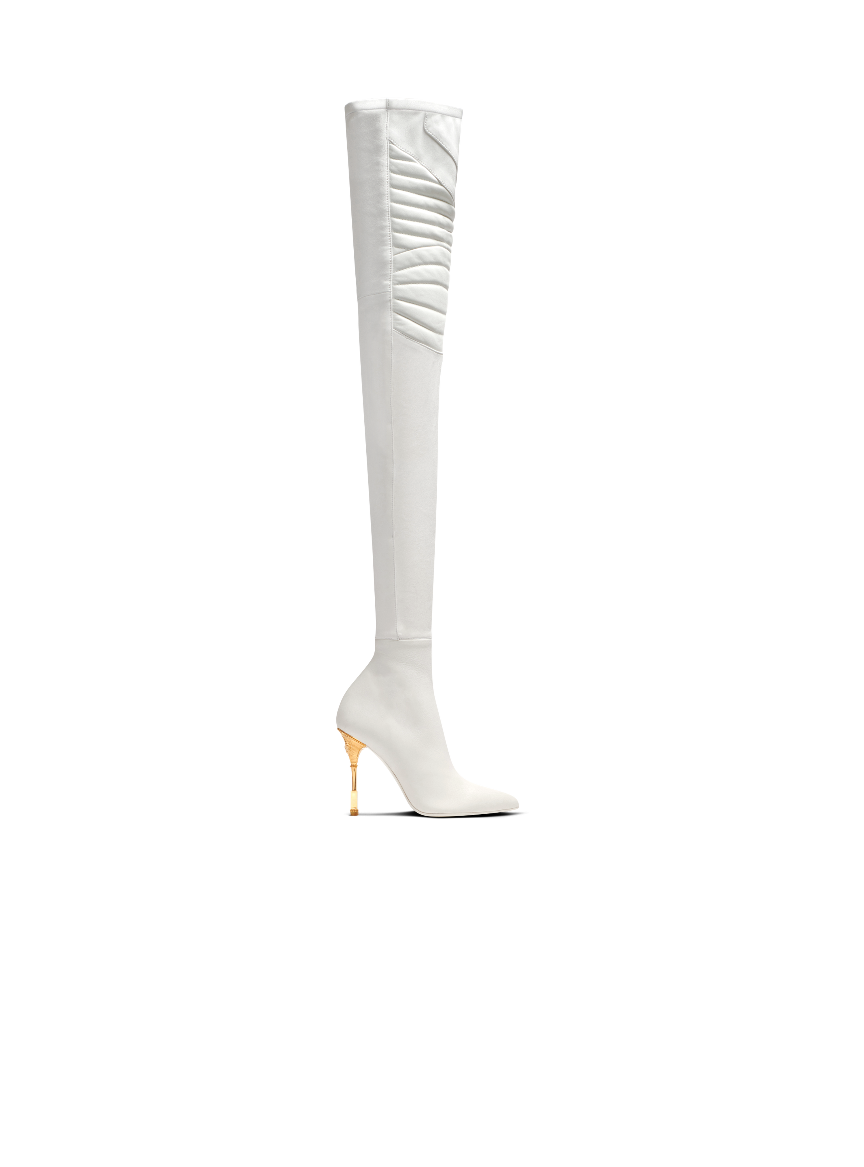 Overknee-Stiefel Moneta aus Leder, WeiB