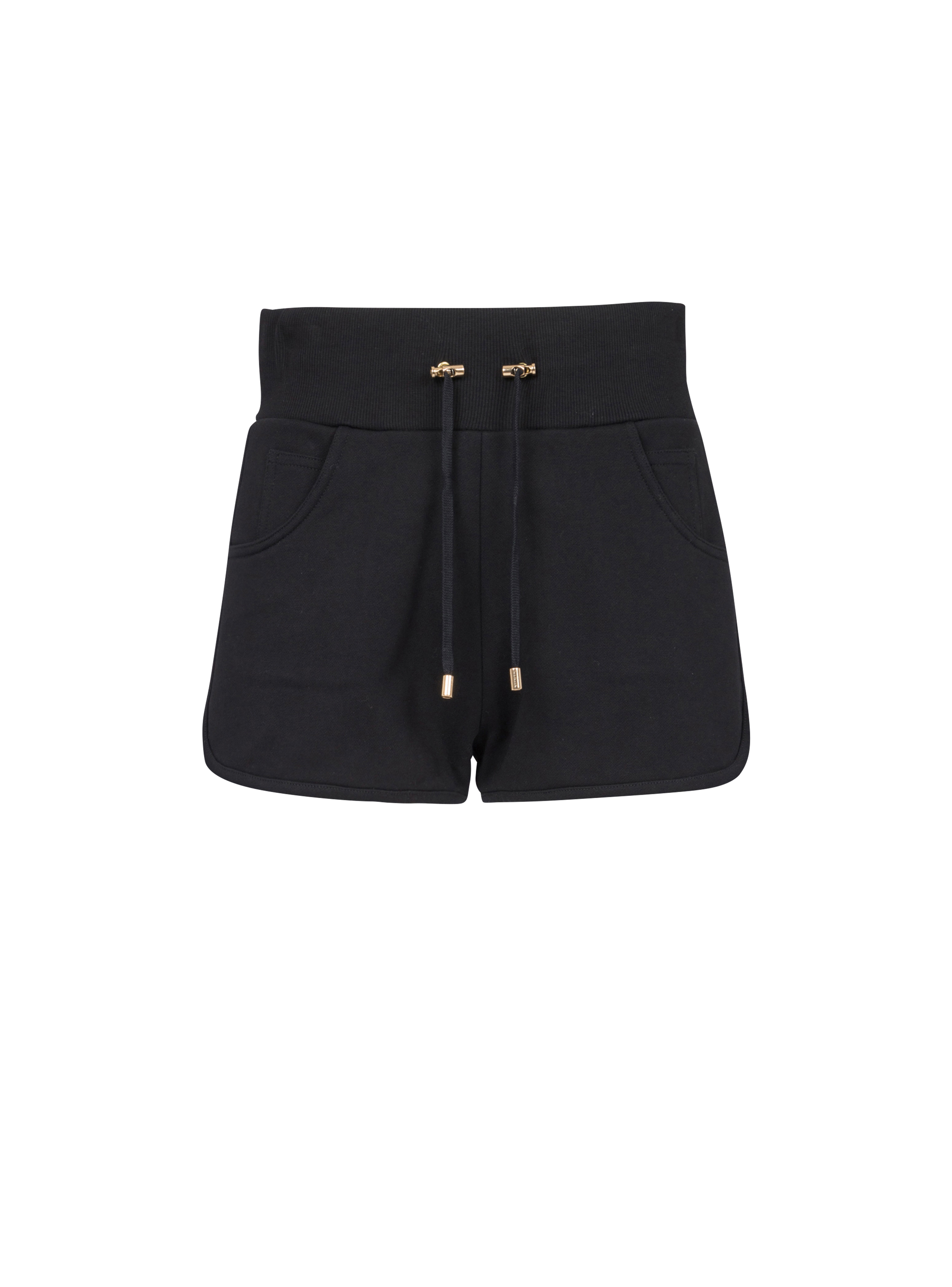 Eco-designed knit shorts, black