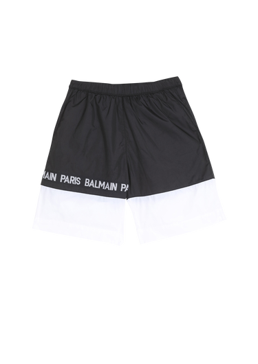 Shorts aus Baumwolle mit Balmain Logo-Print